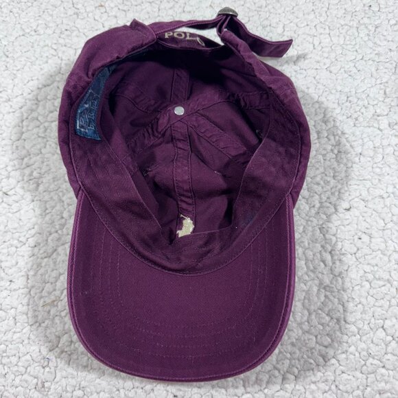Polo Ralph Lauren Men's Classic Chino Sport Hat Ball Cap Burgundy - Picture 6 of 8